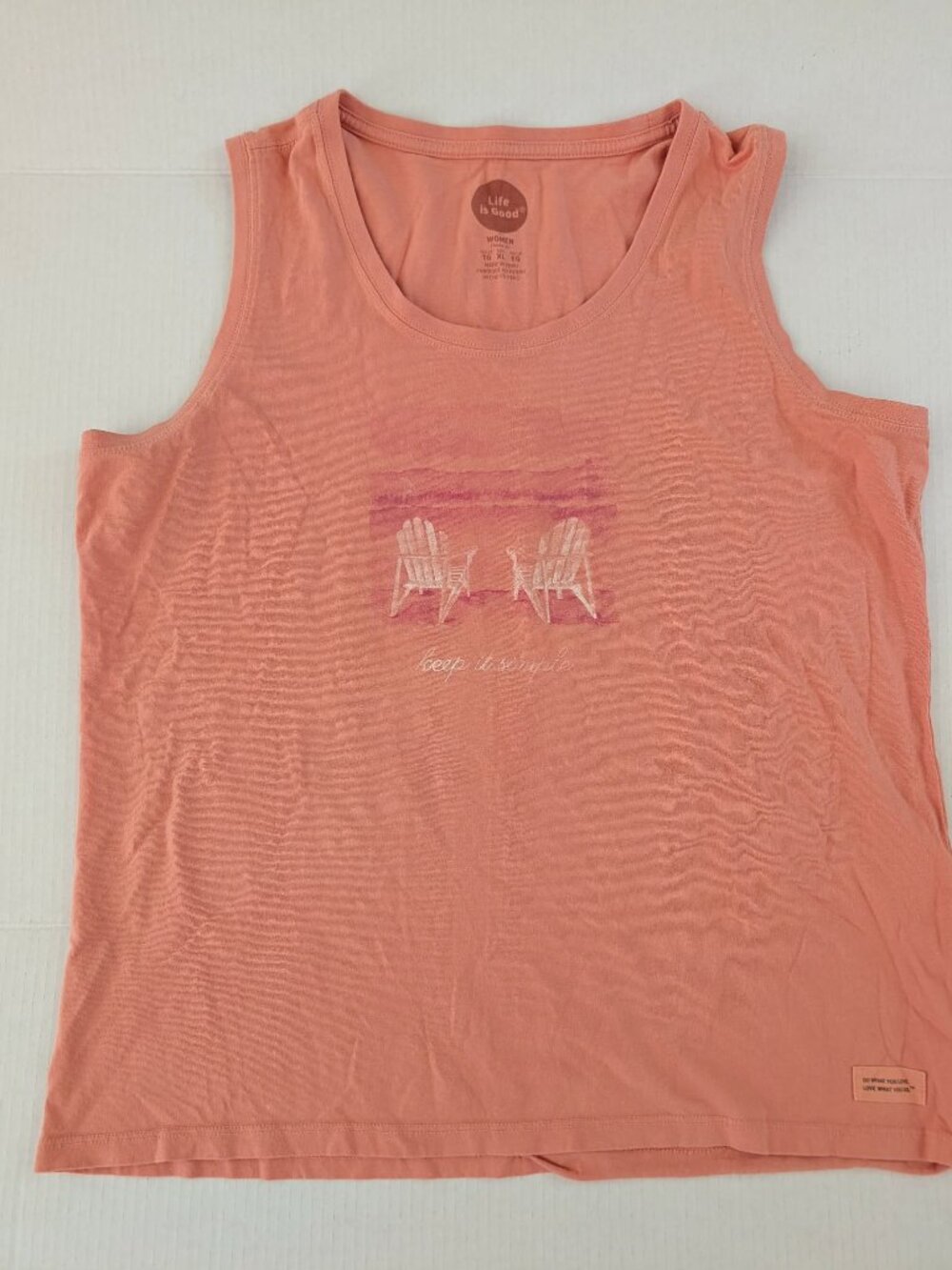 Ladies Life is Good "Keep it Simple" Tank top Size XL